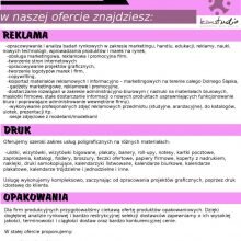 Pełna oferta w skrócie – reklama & druk & opakowania