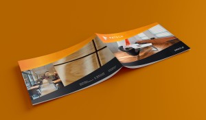 Horizontal A5 Brochure mockup